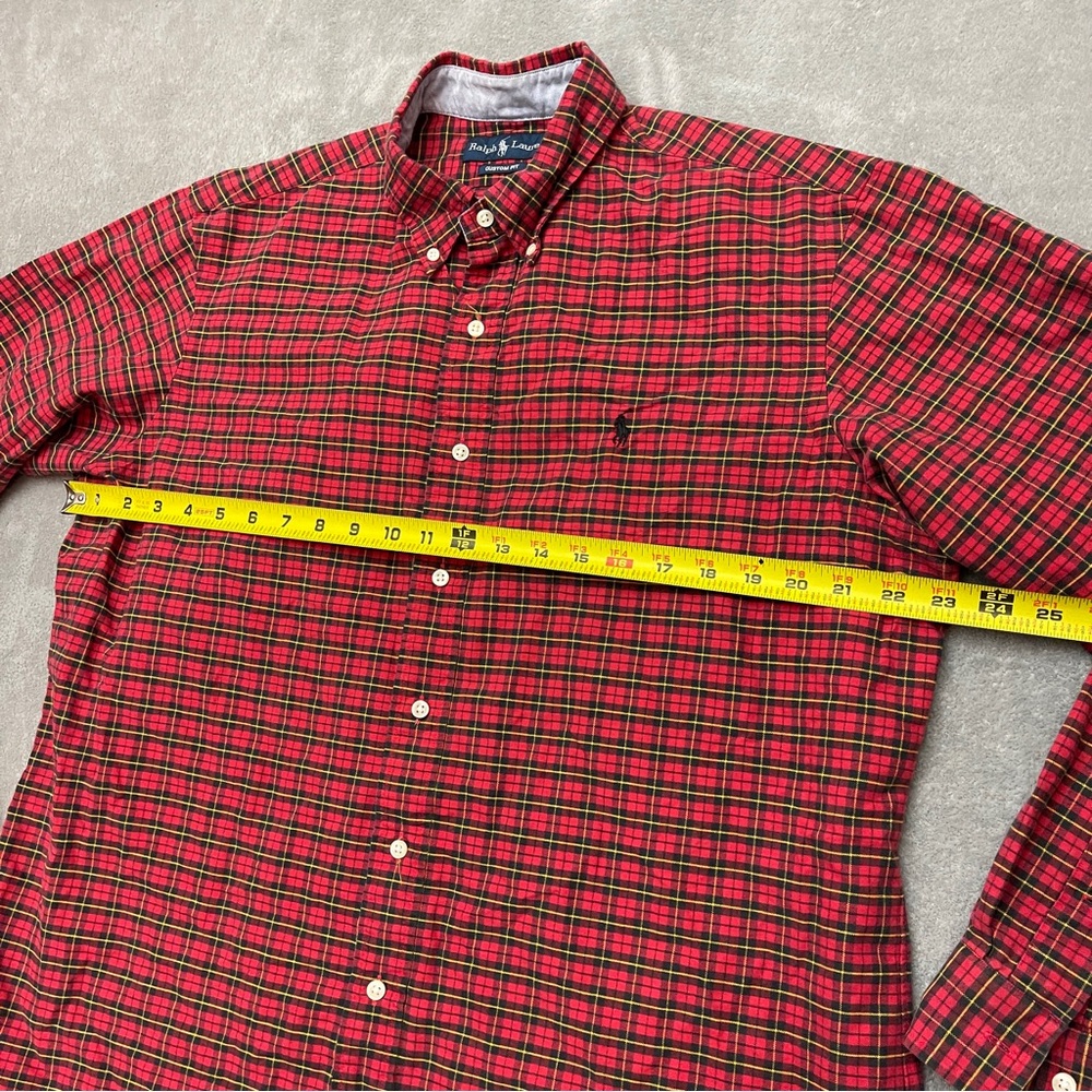 Polo Ralph Lauren Button Down Shirt Mens XL Red Plaid Long Sleeve Custom Fit - Picture 5 of 7